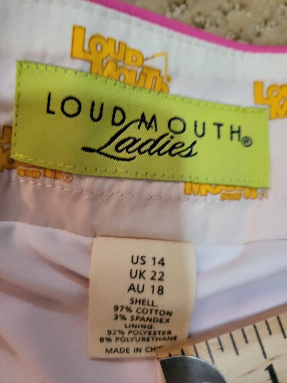Loudmouth Ladies Barbie Pink Golf Skort NWT Size 14 Stretch Performance Skirt - Picture 5 of 6